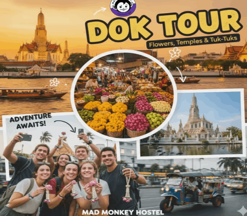 Bangkok Old Town – Flower Market, Temples & Canal Views